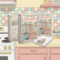 Crave Happy puzzle and activity book with colorful illustration of a woman in a kitchen.