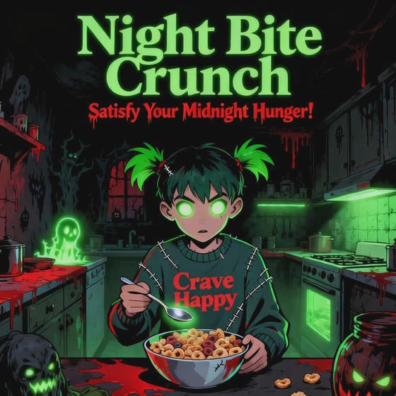 cereal floating up with ghosts in background.
